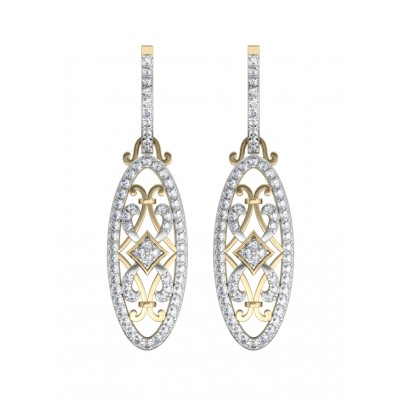 Captivating Trendy Diamond danglers on Hoops